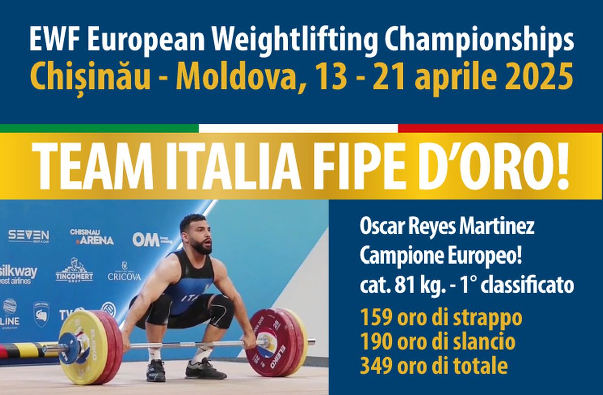 Pesi, Reyes Martinez sul tetto d’Europa con tre ori Pesi, Reyes Martinez sul tetto d’Europa con tre ori