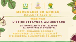 Webinar “L’etichettatura alimentare”, iscrizioni entro il 26 aprile