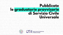 Pubblicate le graduatorie provvisorie di Servizio Civile Universale