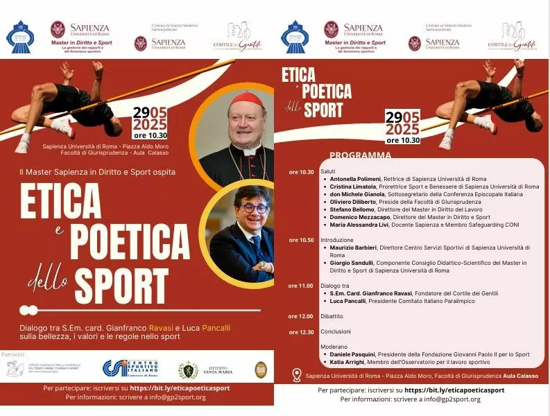Il cardinale Ravasi e Pancalli a La Sapienza, dialogo su “Etica e Poetica dello Sport” Il cardinale Ravasi e Pancalli a La Sapienza, dialogo su “Etica e Poetica dello Sport”