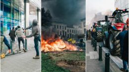 Scontri a Bruxelles, agricoltori in piazza: pietre contro il Parlamento europeo