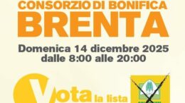 ELEZIONI CONSORZIO DI BONIFICA BRENTA, SI VOTA DOMENICA 14 DICEMBRE DALLE 8 ALLE 20