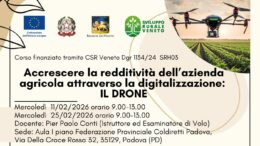 Corso digitalizzazione e utilizzo dei droni in agricoltura, iscrizioni entro il 5 febbraio