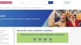 DiscoverEU: 40.000 pass per viaggiare in tutta Europa! Domande dall’8 al 22 aprile 2026