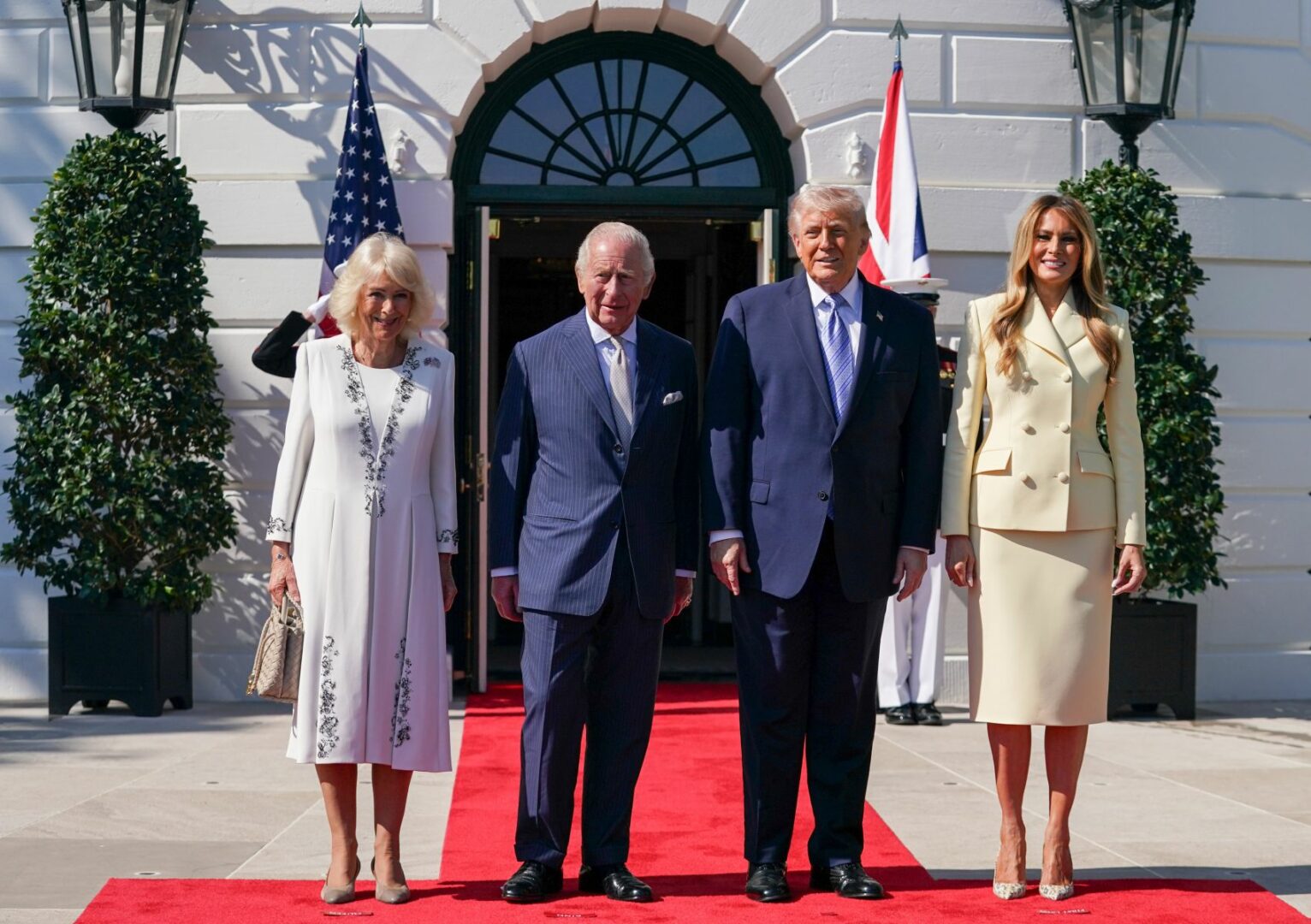 Re Carlo e Camilla ricevuti alla Casa Bianca da Trump e Melania Re Carlo e Camilla ricevuti alla Casa Bianca da Trump e Melania