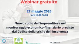 Sportello Mentore: webinar gratuito su ruolo dell’imprenditore nel monitoraggio economico finanziario codice della crisi, 27 maggio ore 15