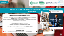 Webinar. Progetto 8X365: strumenti di credito per l’ imprenditoria femminile