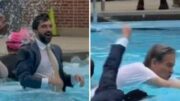 New York apre le piscine, il sindaco Mamdani si tuffa in giacca e cravatta