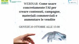 Webinar gratuito su “Intelligenza Artificiale per il marketing agricolo”, 20 ottobre ore 15, sportello Pid