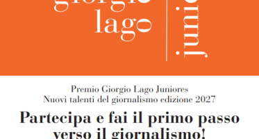 Premio Giorgio Lago Juniores: aperto il bando per i nuovi talenti del giornalismo. Scadenza: 28 febbraio 2027